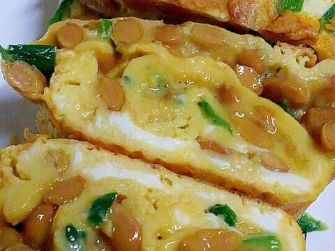 栄養満点★納豆とニラの簡単卵焼き